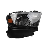 Halogen Headlights Compatible With Dodge Ram 1500 2019-2022 Black Frame Headlamp assembly Right Passenger Side Replaces#68316086AD 68316086AH